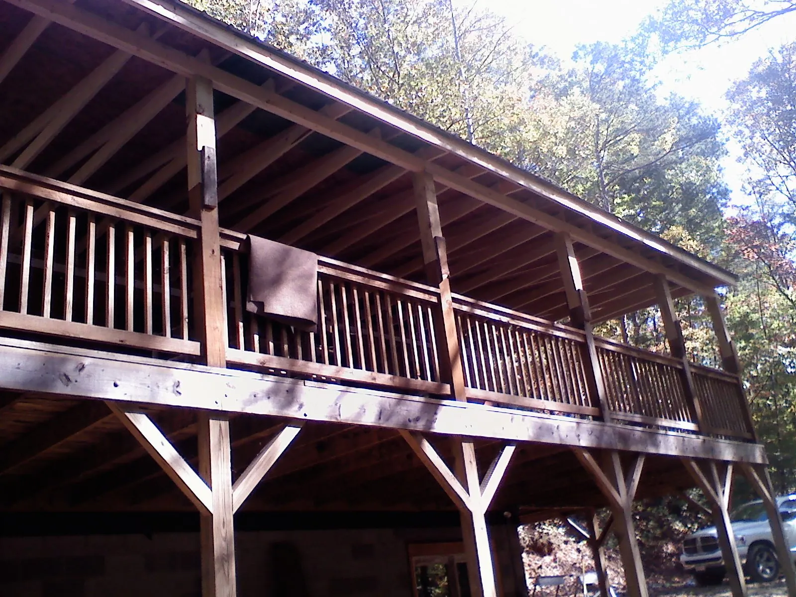 Timber framing under a new elevated porch and deck — Roof Leak Repair in Eldora by Roofing Brothers